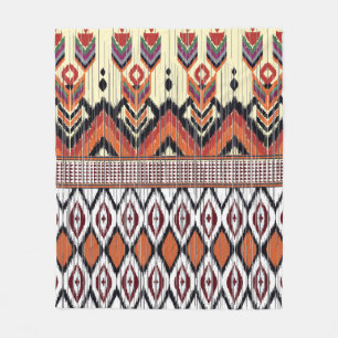 Colourful tribal ethnic seamless pattern fleece blanket