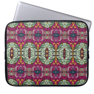 Colourful tribal ethnic seamless pattern laptop sleeve