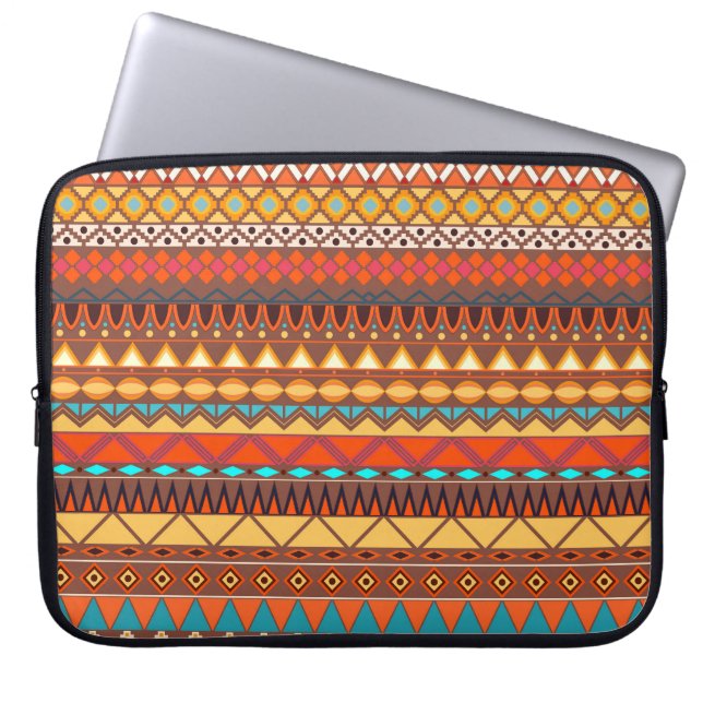 Colourful tribal ethnic seamless pattern. laptop sleeve (Front)