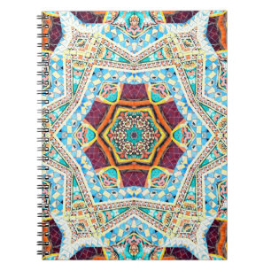 Colourful tribal ethnic seamless pattern notebook