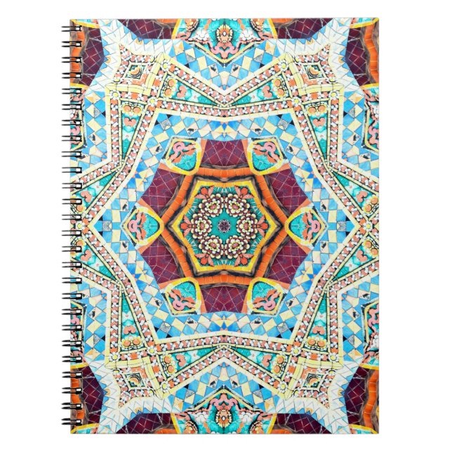 Colourful tribal ethnic seamless pattern notebook (Front)