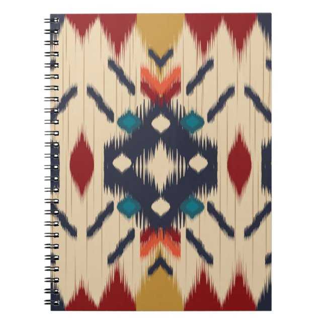 Colourful tribal ethnic seamless pattern notebook (Front)