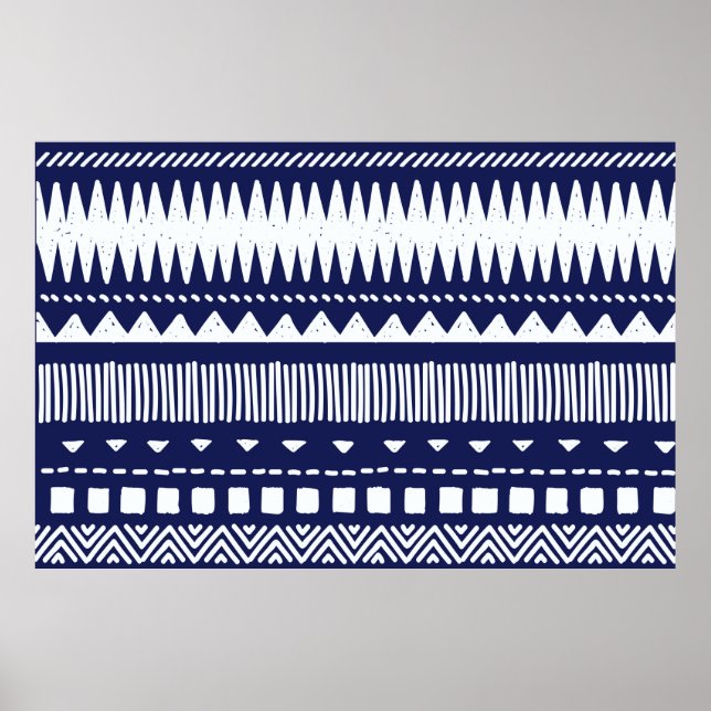 Colourful tribal ethnic seamless pattern poster (Front)
