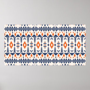 Colourful tribal ethnic seamless pattern poster
