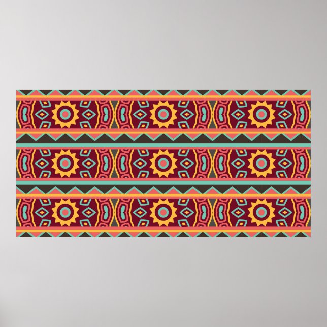 Colourful tribal ethnic seamless pattern poster (Front)