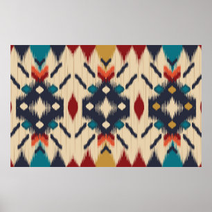 Colourful tribal ethnic seamless pattern poster