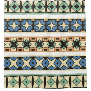 Colourful tribal ethnic seamless pattern shower curtain