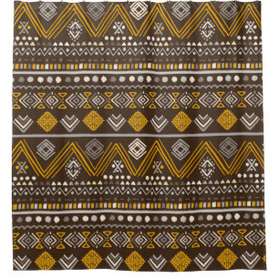 Colourful tribal ethnic seamless pattern shower curtain