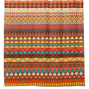 Colourful tribal ethnic seamless pattern. shower curtain