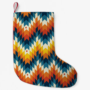 Colourful tribal ethnic seamless pattern small christmas stocking