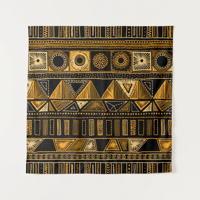 Colourful tribal ethnic seamless pattern tapestry (Front)