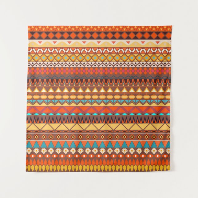 Colourful tribal ethnic seamless pattern. tapestry (Front)