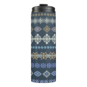 Colourful tribal ethnic seamless pattern thermal tumbler