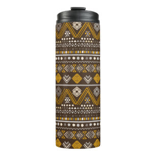 Colourful tribal ethnic seamless pattern thermal tumbler