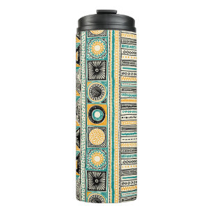 Colourful tribal ethnic seamless pattern thermal tumbler