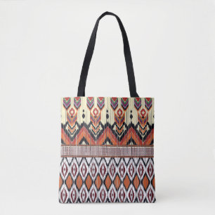 Colourful tribal ethnic seamless pattern tote bag