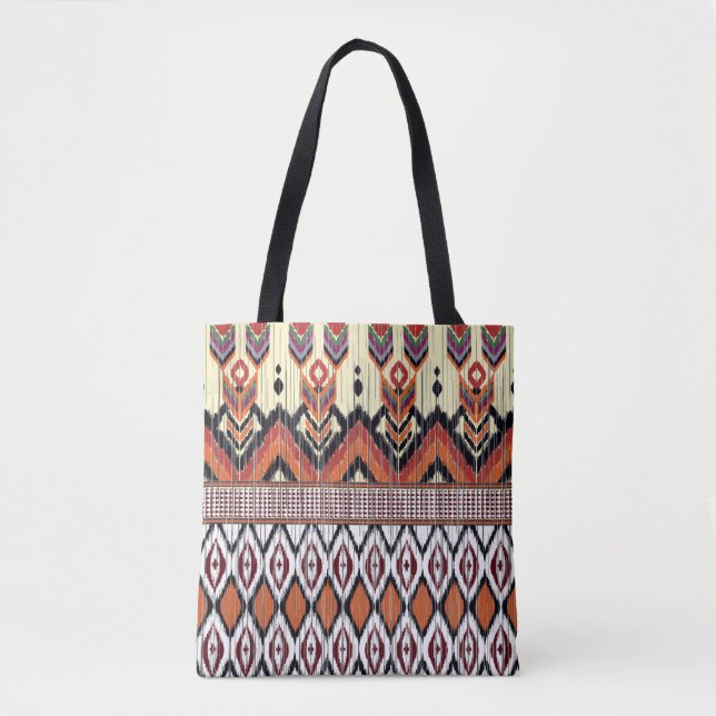 Colourful tribal ethnic seamless pattern tote bag (Front)