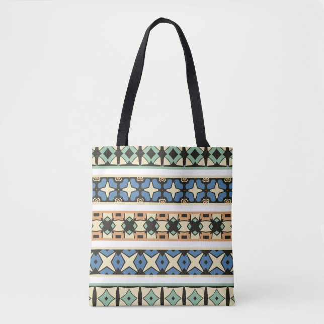 Colourful tribal ethnic seamless pattern tote bag (Front)