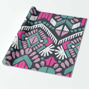 Colourful tribal ethnic seamless pattern wrapping paper