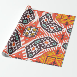Colourful tribal ethnic seamless pattern wrapping paper