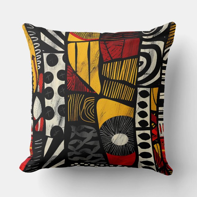 Colourful Tribal Flow Cushion (Front)