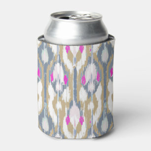 Colourful tribal geometric ikat pattern can cooler