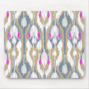 Colourful tribal geometric ikat pattern mouse pad