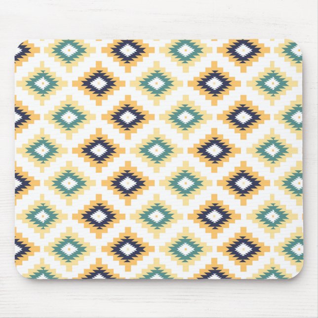 Colourful Tribal Geometric Pattern 2a Mouse Pad (Front)