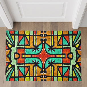 Colourful Tribal Geometric Pattern Doormat