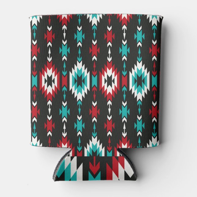 Colourful tribal: geometric seamless pattern. can cooler (Front)
