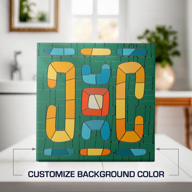 Colourful Tribal Mosaic Art Ceramic Tile (Creator Uploaded)