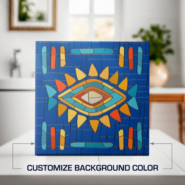 Colourful Tribal Mosaic Art Ceramic Tile (Creator Uploaded)