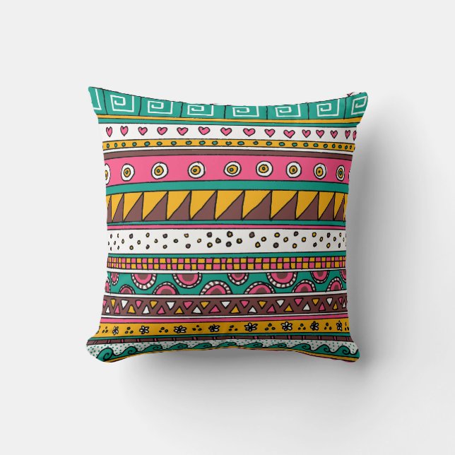 Colourful Tribal pattern Cushion (Front)