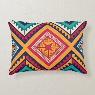Colourful tribal pattern decorative cushion