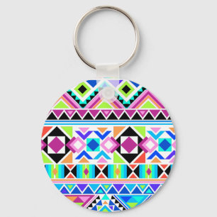 Colourful Tribal Pattern Key Ring