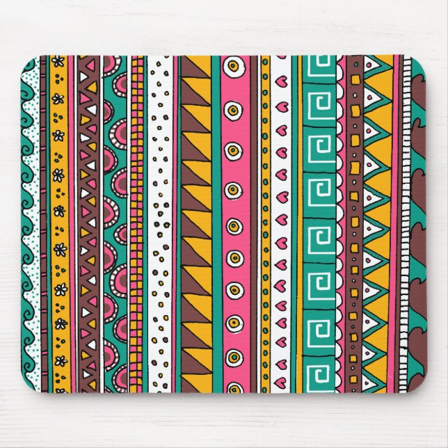 Colourful Tribal pattern Mouse Pad (Front)