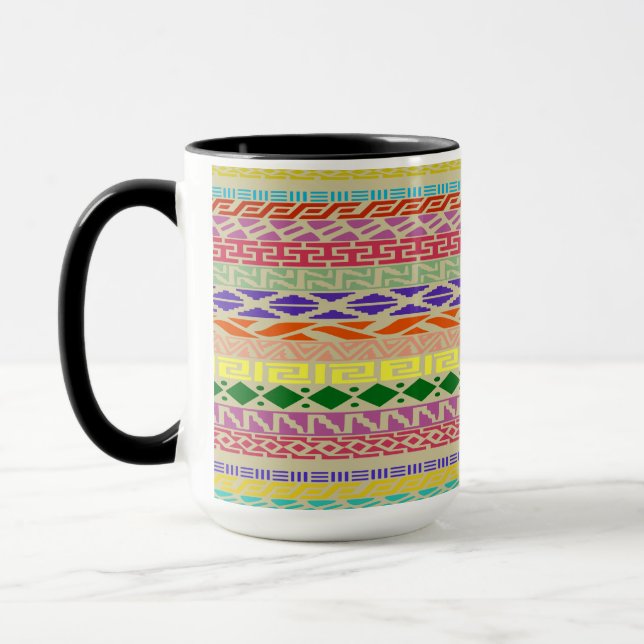 Colourful Tribal Pattern Mug (Left)