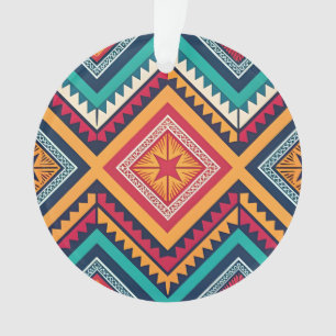 Colourful tribal pattern ornament