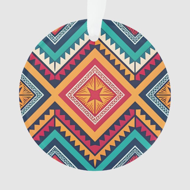 Colourful tribal pattern ornament (Front)
