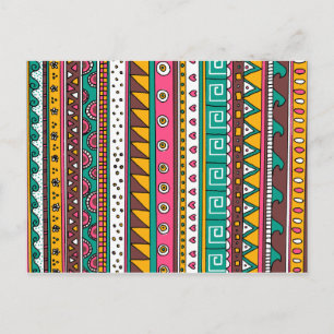 Colourful Tribal pattern Postcard