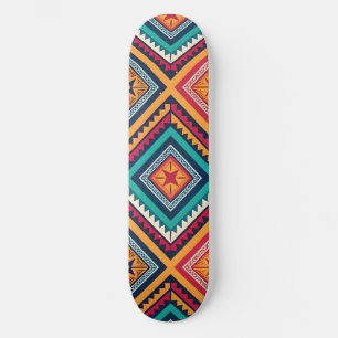 Colourful tribal pattern skateboard