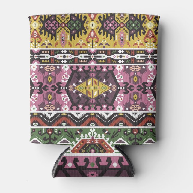 Colourful tribal style, seamless pattern. can cooler (Front)