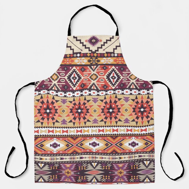 Colourful tribal style, vibrant seamless pattern. apron (Front)