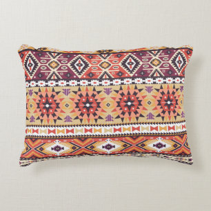 Colourful tribal style, vibrant seamless pattern. decorative cushion