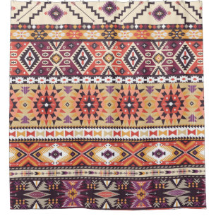 Colourful tribal style, vibrant seamless pattern. shower curtain
