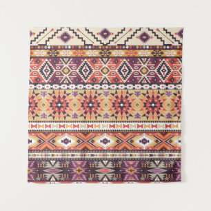 Colourful tribal style, vibrant seamless pattern. tapestry