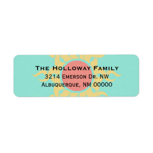 Colourful Tribal Sun Return Address Label