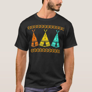 Colourful Tribe House Longhouses Wigwams Native Am T-Shirt