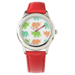 Colourful Triceratops Pattern Wristwatch