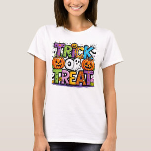 Colourful Trick Or Treat Halloween Design 🎃👻🍬 T-Shirt